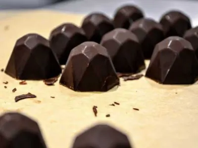 Les diamants au chocolat réalisés pendant l'atelier