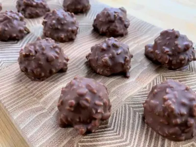 Les rochers chocolat praliné réalisés pendant l'atelier